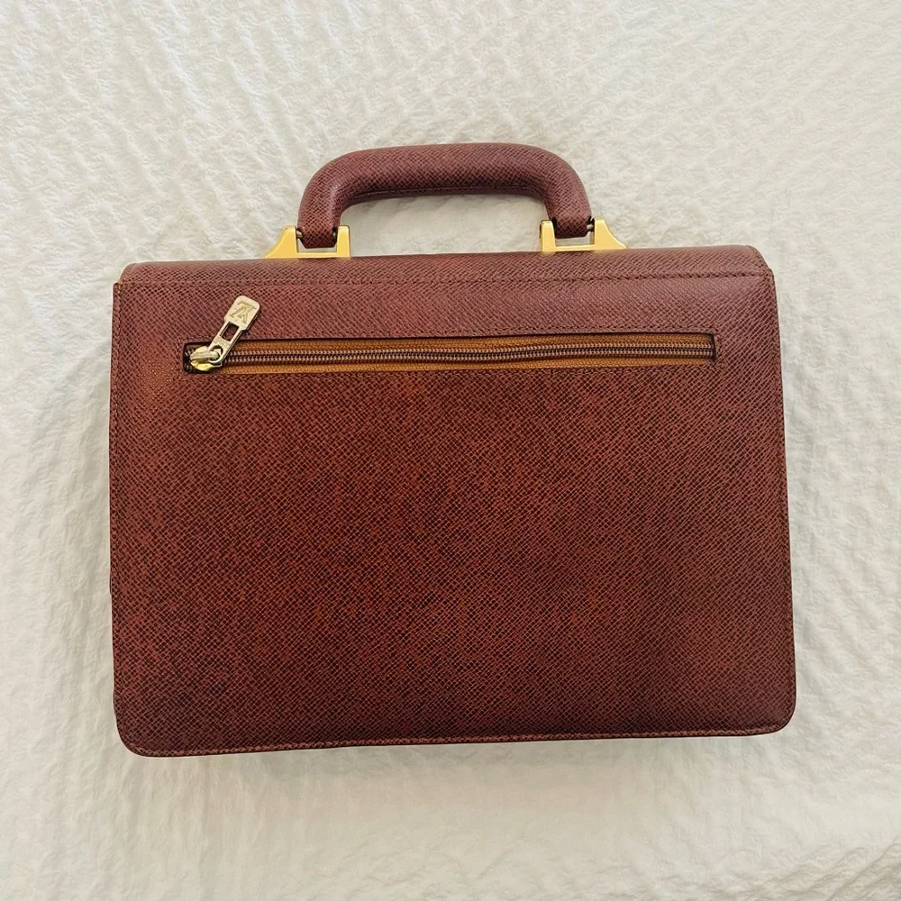 Elegant Brown Mini Briefcase Bag